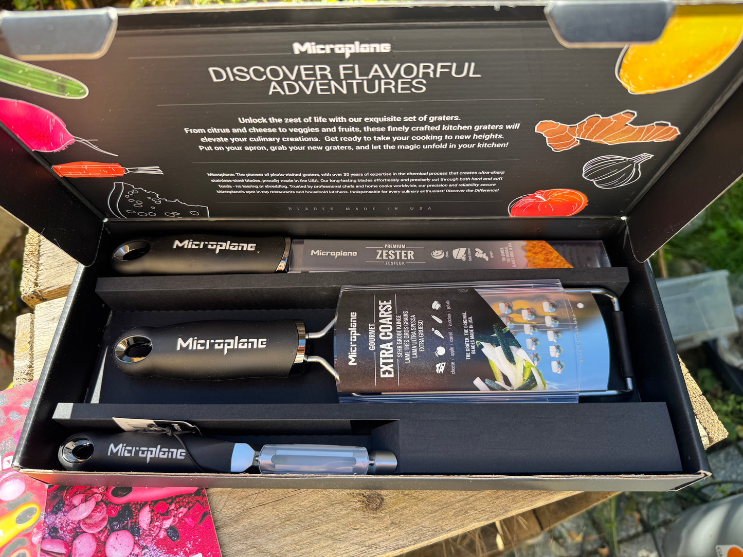Microplane Gourmet Reiben Set mit Profi-Schäler Geschenkset