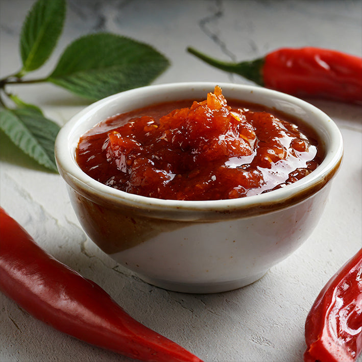 Tracklements frische Chili Jam 210g - fresh chili jam aus England