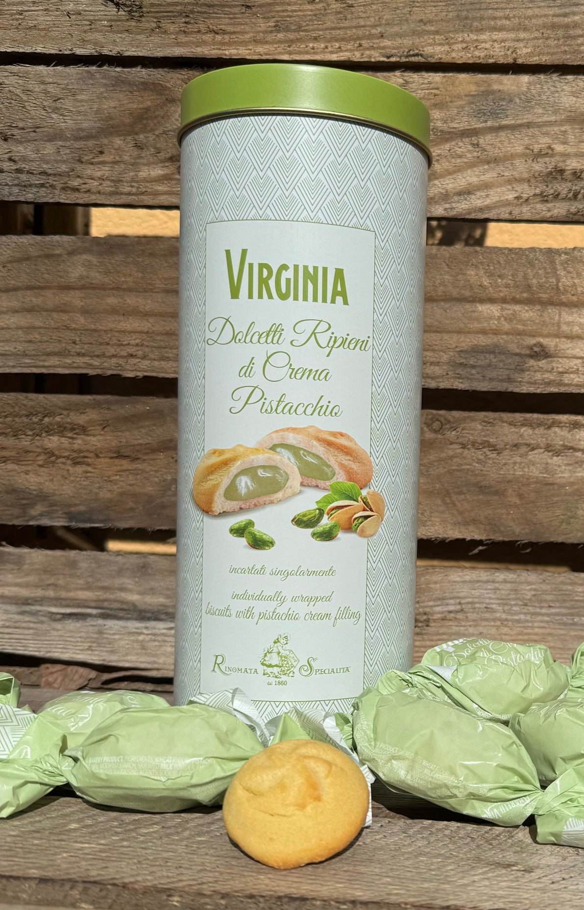 Biscotti Virginia - Pistaziengebäck in ansprechender Metalldose 160 g